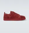 Christian Louboutin Khaki Louis Junior Spikes Sneakers In Red