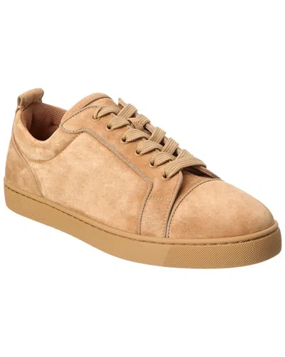 Christian Louboutin Louis Junior Suede Sneaker In Cream