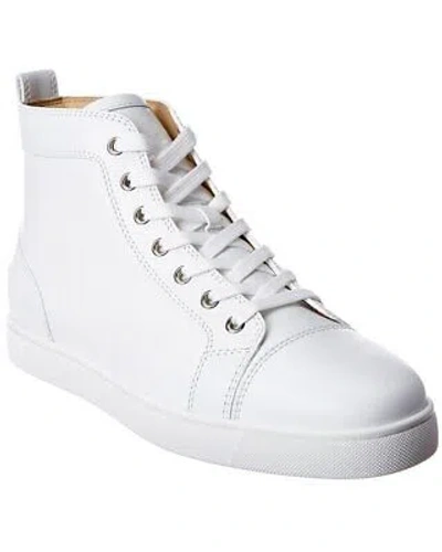 Pre-owned Christian Louboutin Louis Leather High-top Sneaker Men's White 41