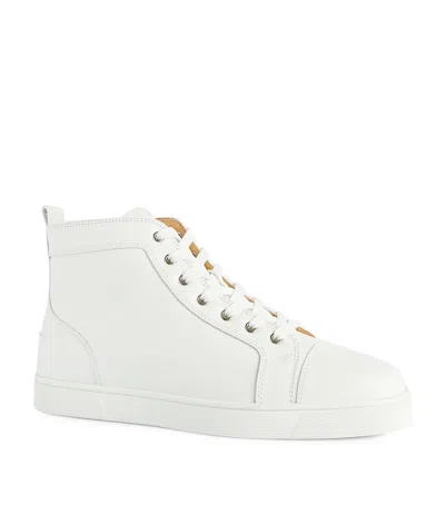 Christian Louboutin Louis Orlato Full-grain Leather High-top Sneakers In White
