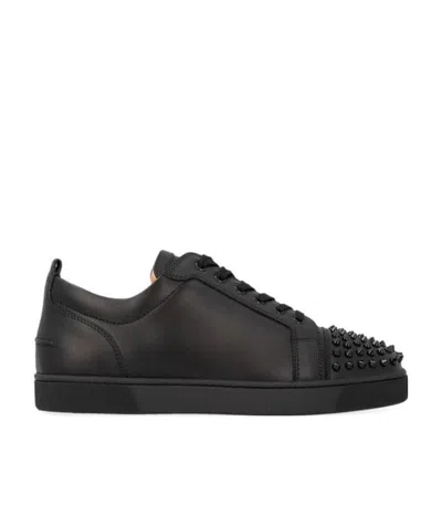 Christian Louboutin Louis Junior Spikes Sneakers In Black