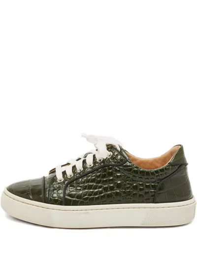 Pre-owned Christian Louboutin Louis Low-top Sneakers In Green
