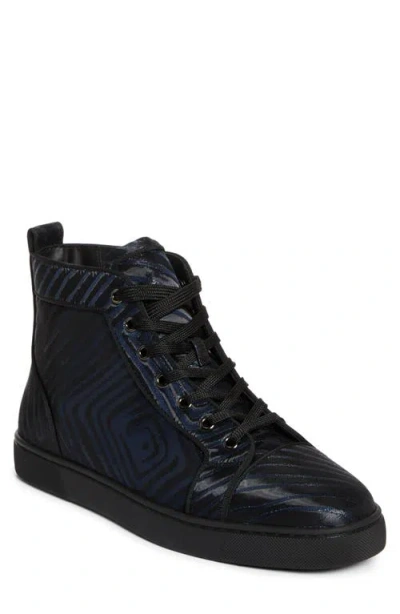 Christian Louboutin Louis Orlato Flat Stripe Jacquard High Top Sneaker