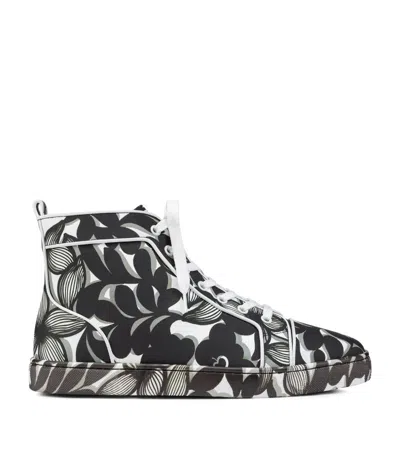 Christian Louboutin Louis Orlato Floral High-top Sneakers In Black