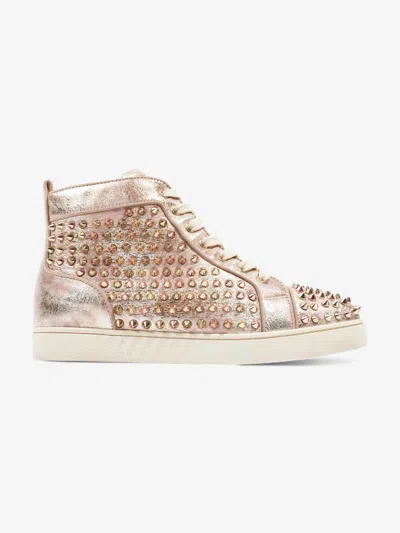 Christian Louboutin Louis Orlato High Top Mix Bronze Patent Leather In Gold