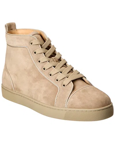 Christian Louboutin Louis Orlato Suede High-top Sneaker In Neutral