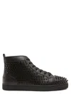 Christian Louboutin Louis Spikes Riveted Casual Sports Shoes In Black