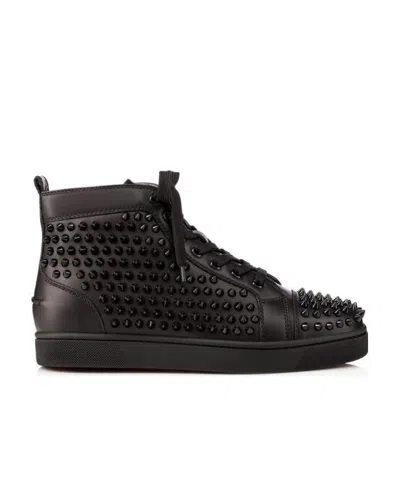 Christian Louboutin Louis Spikes Riveted Casual Sports Shoes In Black