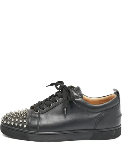 Pre-owned Christian Louboutin Louis Spikes Sneakers In Black