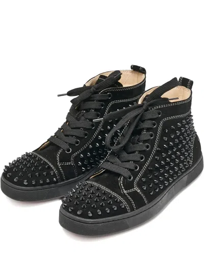 Pre-owned Christian Louboutin Louis Spikes Sneakers In Black