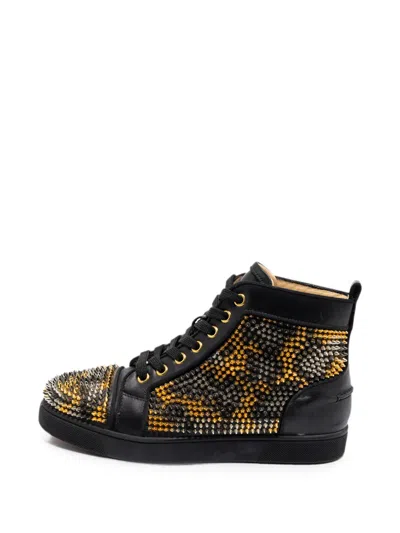 Pre-owned Christian Louboutin Louis Spikes Sneakers In Black