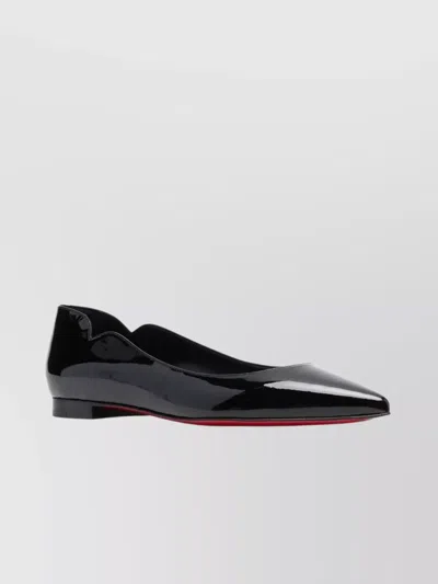 Christian Louboutin Low-cut Patent Leather Ballerina Shoes In Black