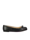 Christian Louboutin Mamadrague Napa Bow Red Sole Ballerina Flats