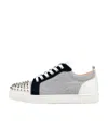 Christian Louboutin Rantulow Suede And Leather-trimmed Canvas Sneakers In White