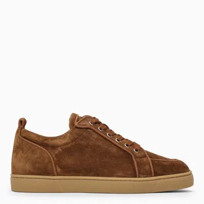 Christian Louboutin Luxurious Brown Suede Low Top Trainers For Men From