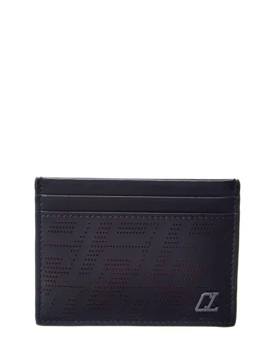 Christian Louboutin M Kios Leather Card Holder In Black