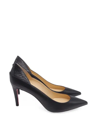 Pre-owned Christian Louboutin Maastricht Snake-effect Pumps In Black