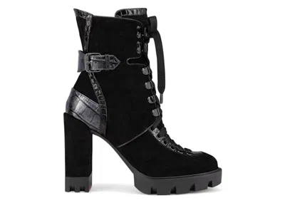 Pre-owned Christian Louboutin Macademia 100 Low Boots (women's) Sneakers In Black