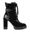 Christian Louboutin Macademia Suede Lace-up Boots 100 In Black