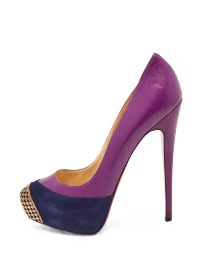 Pre-owned Christian Louboutin Maggie Cap-toe Platform Pumps In Purple