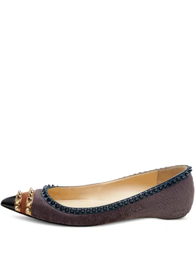 Pre-owned Christian Louboutin Malabar Hill Ballet Flats In Purple