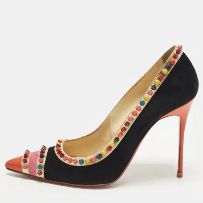 Pre-owned Christian Louboutin Malabar Hill Size 41 Multicolor Patent Leather And Suede Pumps