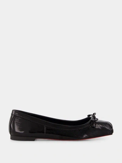 Christian Louboutin Mamadrague Napa Bow Ballerina Flats In Black