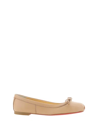Christian Louboutin Mamadrague Leather Ballet Flats In Blush