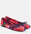 Christian Louboutin Mamadrague Bow-detailed Floral-print Satin-crepe Ballet Flats In Multicoloured