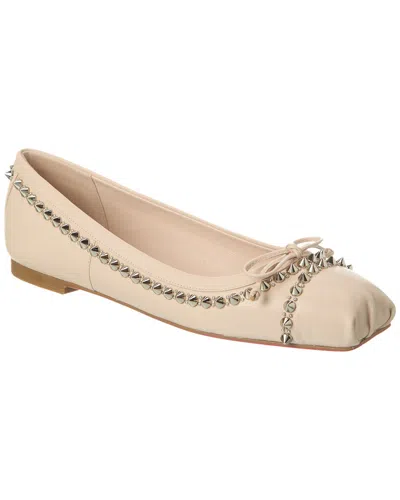 Christian Louboutin Mamadrague Leather Flat In Beige