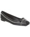 Christian Louboutin Mamadrague Spiked Leather Ballet Flats In Black