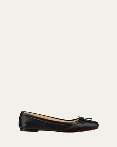 CHRISTIAN LOUBOUTIN MAMADRAGUE NAPA BOW BALLERINA FLATS