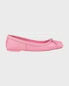 Christian Louboutin Mamadrague Napa Bow Red Sole Ballerina Flats In Calipso