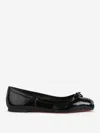 Christian Louboutin Mamadrague Patent Bow Red Sole Ballerina Flats In Black