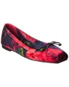 Christian Louboutin Mamadrague Bow-detailed Floral-print Satin-crepe Ballet Flats