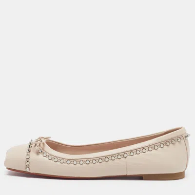 Pre-owned Christian Louboutin Mamadrague Spikes Size 40 Pink Leather Ballet Flats