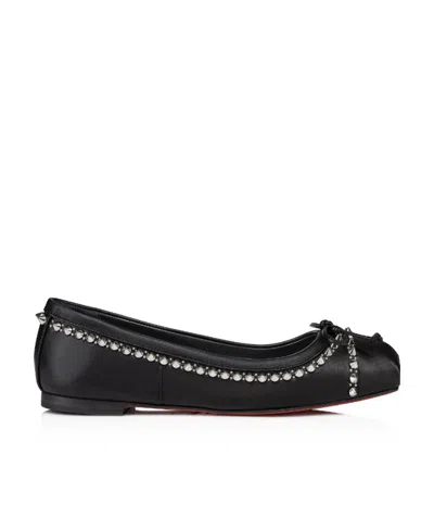 Christian Louboutin Mamadrague Spikes Embellished Leather Ballet Flats In Black