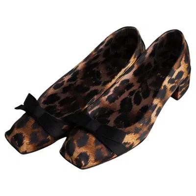 Pre-owned Christian Louboutin Mamaflirt 30 Brown Leopard Ballet Kitten Heels 39