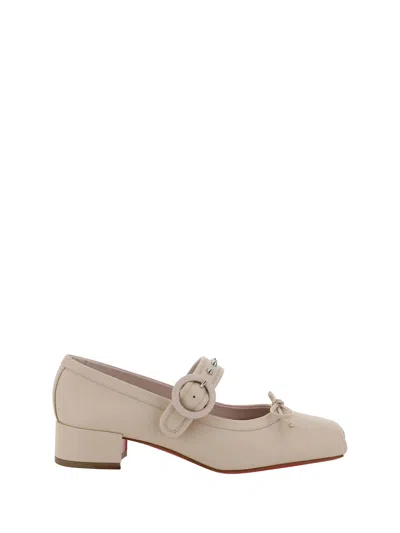 Christian Louboutin Mamastrapita Ballerinas In Leche/lin Leche