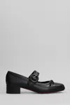 Christian Louboutin Mamastrapita Spike30 Ballet Flats In Black Leather In Black/lin Black