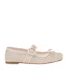 Christian Louboutin Mamastrapitna Crystal Embellished Mesh Flat In Nude