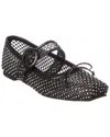 Christian Louboutin Mamastrapitina Crystal-embellished Leather-trimmed Mesh Ballet Flats In Black