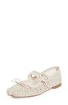 Christian Louboutin Mamastrapitna Crystal Embellished Mesh Flat In Off White