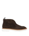 Christian Louboutin Man Ankle Boots Dark Brown Size 7 Leather