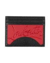 Christian Louboutin Kios Sneaker Sole Leather & Tpu Card Case In Black