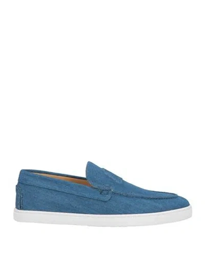 Christian Louboutin Man Sneakers Blue Size 8.5 Textile Fibers