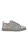 Christian Louboutin Man Sneakers Grey Size 12 Leather In Gray