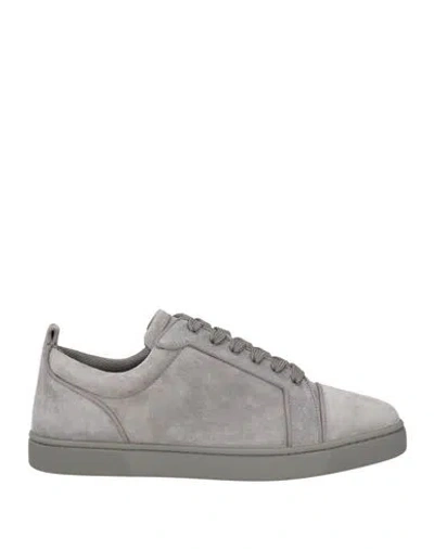 Christian Louboutin Man Sneakers Grey Size 12 Leather In Gray