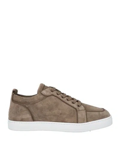 Christian Louboutin Man Sneakers Grey Size 12 Leather In Gray