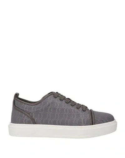 Christian Louboutin Man Sneakers Lead Size 7 Leather, Textile Fibers